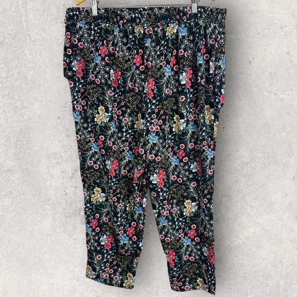 ASOS Wide Leg Floral Pants Womens Size 18 Skirted Tie Waist Boho Beach Elastic - Picture 4 of 16